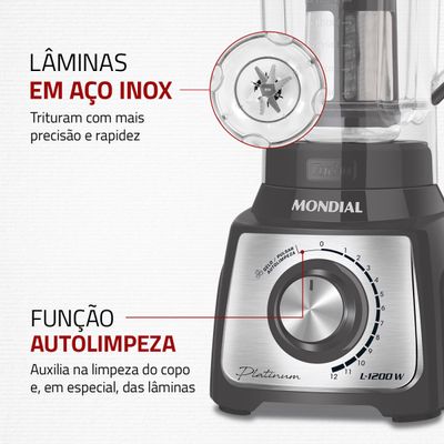 Liquidificador Mondial Turbo Platinum L-1200-PI 220V