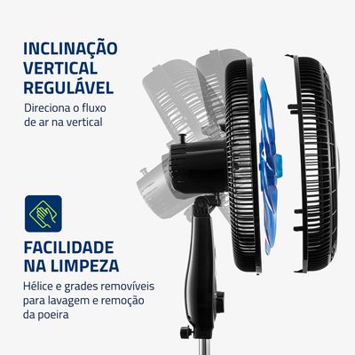 Ventilador de Coluna  Super Turbo 8 Pás Mondial - VTX-40C-CRYSTAL 220V