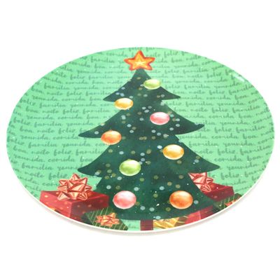 Prato de Natal para Bolo Tamanho P com Espátula Cazza Verde