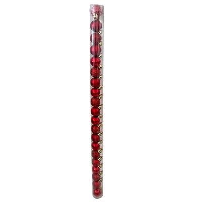 Tubo Bola de Natal 20 Peças Cazza Vermelha