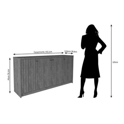 Buffet de Sala Jantar Lia 4 Portas Off White - Cimol