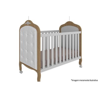 Multiuso de Quarto Bebê Kit Capitonê Courano p/ Berço Elô Branco - Peroba