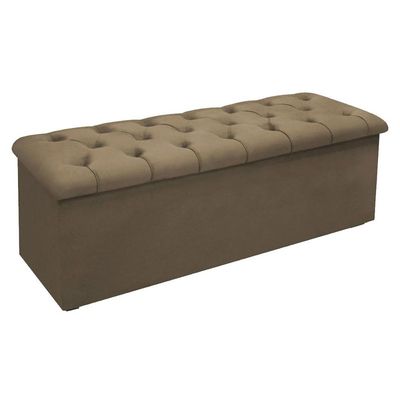 Recamier de Quarto Queen Size Lotus Suede Marrom Simbal