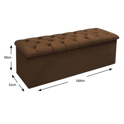 Recamier de Quarto Queen Size Lotus Suede Marrom Chocolate Simbal