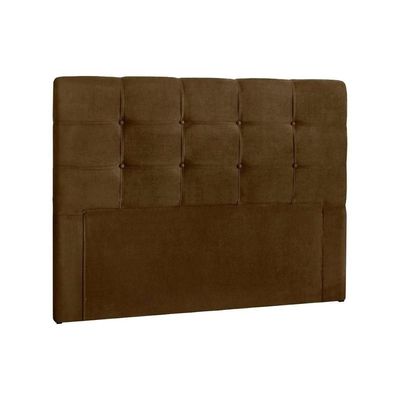 Cabeceira Cama Box Estofada Queen Queen Clean Plus Suede Marrom Chocolate - Simbal