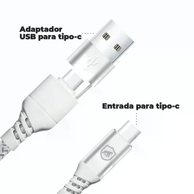 Carregador Turbo Duplo Tipo C + 2UN Cabo Thunder 65W 2 em 1 Tipo C - 1M - Gshield