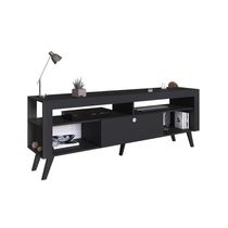 Rack Com Porta Revistas Para Tv Até 70 Quebec Preto
