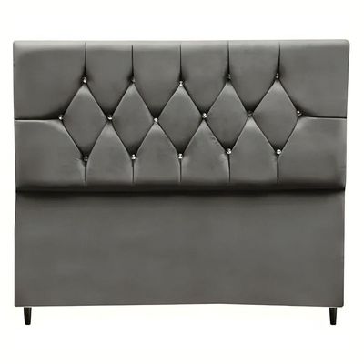 Cabeceira Estofada Cama Box Solteiro 90 Cm Suede Anitta cinza