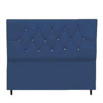 Cabeceira Estofada Cama Box Solteiro 90 Cm Suede Anitta azul Marinho