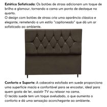 Cabeceira Cama Box Estofada Solteiro 90 Cm Suede Anitta marrom