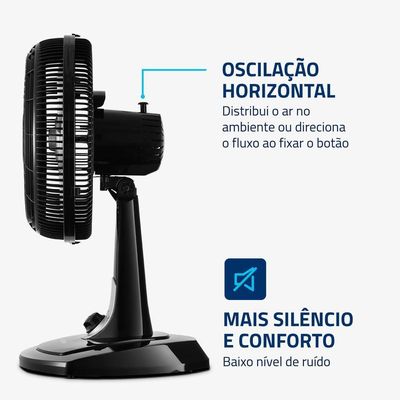 Ventilador de Mesa Mondial Turbo 06 Pás VT-30-NB 110V