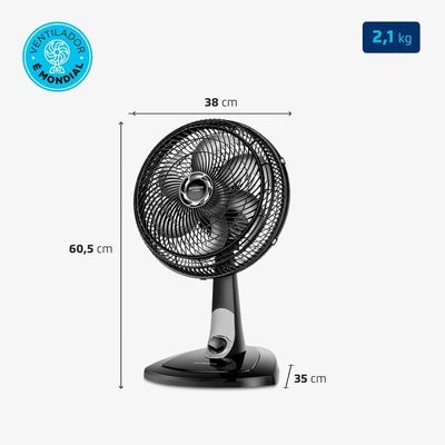 Ventilador de Mesa Mondial Turbo 06 Pás VT-30-NB 110V