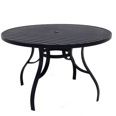 Jogo De Mesa Alumínio 6 Cadeiras Lavanda Corda Náutica Preto