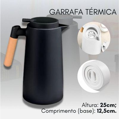 Garrafa Termica Cafeclick Com Cabo De Madeira 1 Litro - Mimo