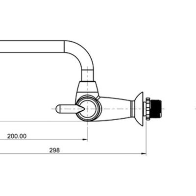 Torneira Para Cozinha De Parede Bica Horizontal Branca 1164 F31