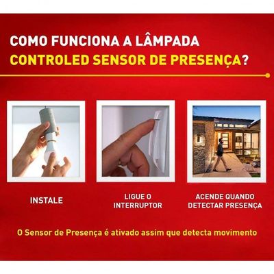 Lâmpada Inteligente Controled Sensor De Presença 6.500k 9w Bivolt - Ourolux