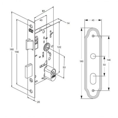 Fechadura Externa Fano 803-03 Com Espelho Inox - Stam