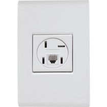 Conjunto 4 X 2 Com 1 Tomada Telefone 4p E Rj11 Liz Branco - Tramontina