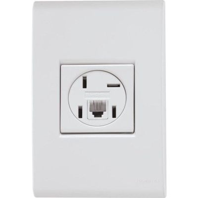 Conjunto 4 X 2 Com 1 Tomada Telefone 4p E Rj11 Liz Branco - Tramontina