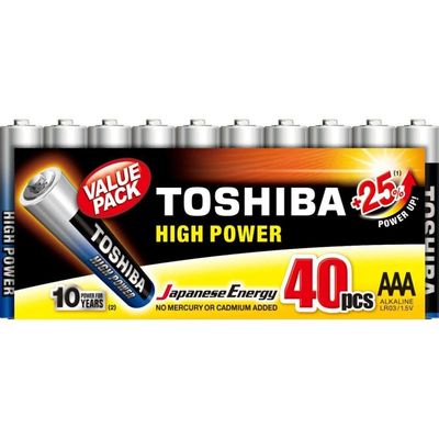 Pilha Alcalina Aaa Toshiba Lr03gcp Com 40