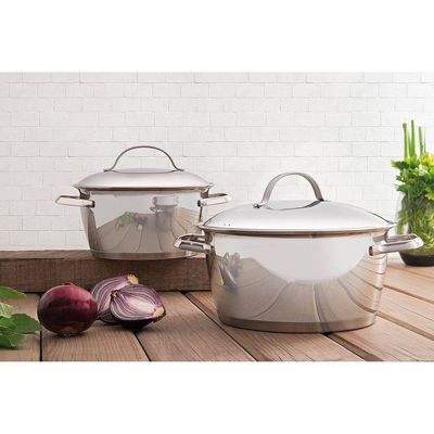 Caçarola Funda Tramontina Allegra Em Aço Inox Com Fundo Triplo 22 Cm 4,2 L Tramontina
