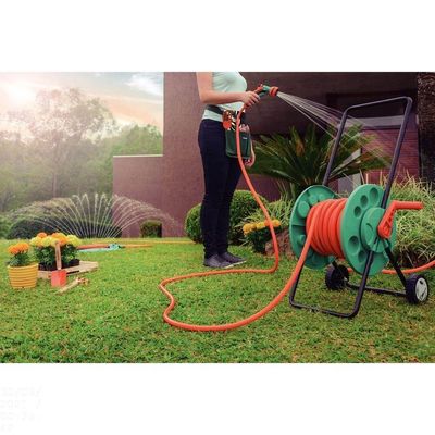Mangueira Multi 3/4" Tramontina Laranja Em Pvc 3 Camadas 100 M Tramontina