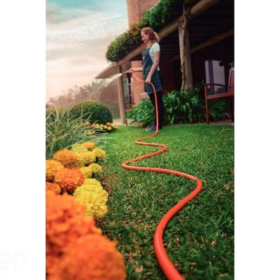 Mangueira Multi 3/4" Tramontina Laranja Em Pvc 3 Camadas 100 M Tramontina