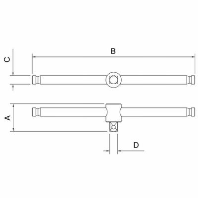 Cabo T Em Aço Cromo Vanádio 20" - Encaixe 3/4" Tramontina
