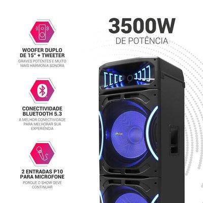 Caixa de Som Acústica 3500W PCX35000 Philco Preta