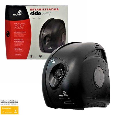 Estabilizador Ragtech Sideway 300Va Bivolt/115 4 Tomadas - 2 Bivolt