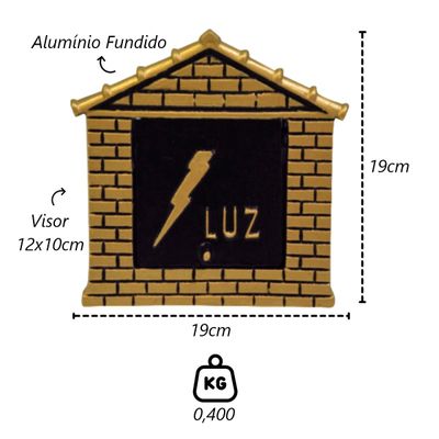 Visor Leitura Luz Colonial Ouro Alumínio Fundido 19x19cm