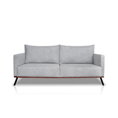 Sofá 3 Lugares Zeus Linho Bouclê Cinza Claro 180 cm