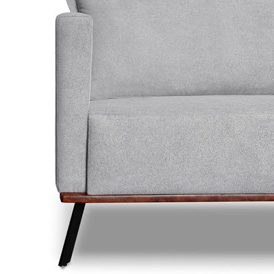 Sofá 3 Lugares Zeus Linho Bouclê Cinza Claro 180 cm