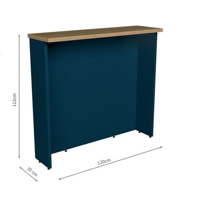 Bancada Ilha Évora Azul Orion e Carvalho 120 cm