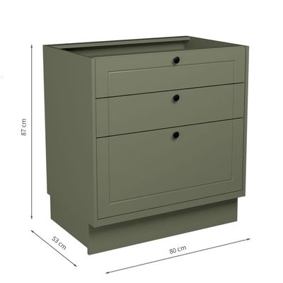 Balcão de Cozinha sem Tampo Évora 3 GV Verde Hill