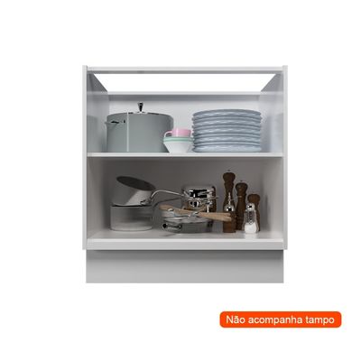 Balcão de Cozinha sem Tampo Évora 2 PT Branco Ártico 80 cm