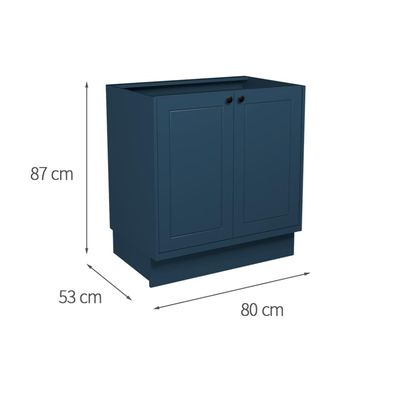 Balcão de Cozinha sem Tampo Évora 2 PT Azul Orion 80 cm