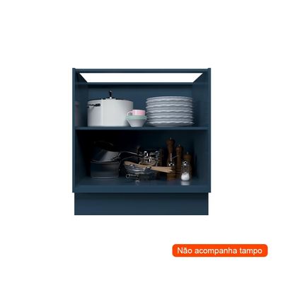 Balcão de Cozinha sem Tampo Évora 2 PT Azul Orion 80 cm
