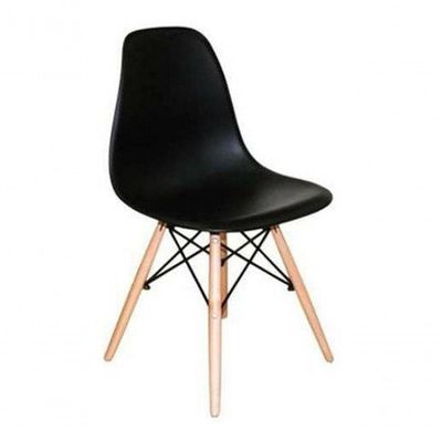 6 Unidades Cadeira De Jantar Decoreshop Charles Eames Dkr Eiffel, Cor Preto