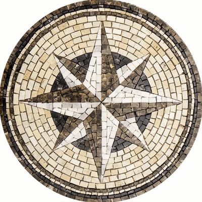 Rosa Dos Ventos Em Mosaico Exclusivo Tamanho 80cm