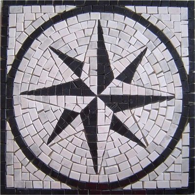 Rosa Dos Ventos Em Mosaico Rosone Fiorentino Tamanho 120cm