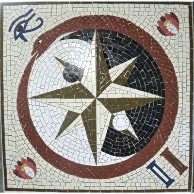 Piso Maçom Em Mosaico Ii Feito Com Cerâmicas E Porcelanas Tamanho 150cm