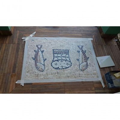 Mosaico Religioso Milagre Da Multiplicação De Paes E Peixes Tamanho 100x150cm