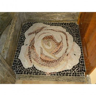 Mandala Mosaico Floral Rosa Branca I Tamanho 80cm