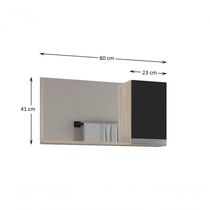 17334359435221 Espelheira 80cm Madeirado Preto