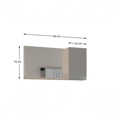 Espelheira 80cm Madeirado Cinza