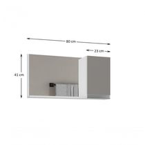 Espelheira 80cm Branco Cinza