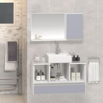 17334354743928 Conjunto Gabinete Venus 80cm Branco Cinza