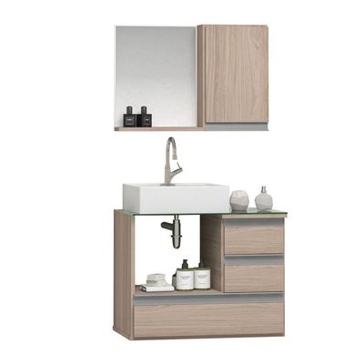 Conjunto Gabinete Polo 60cm Madeirado Inteiro