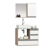 Conjunto Gabinete Polo 60cm Madeirado Branco